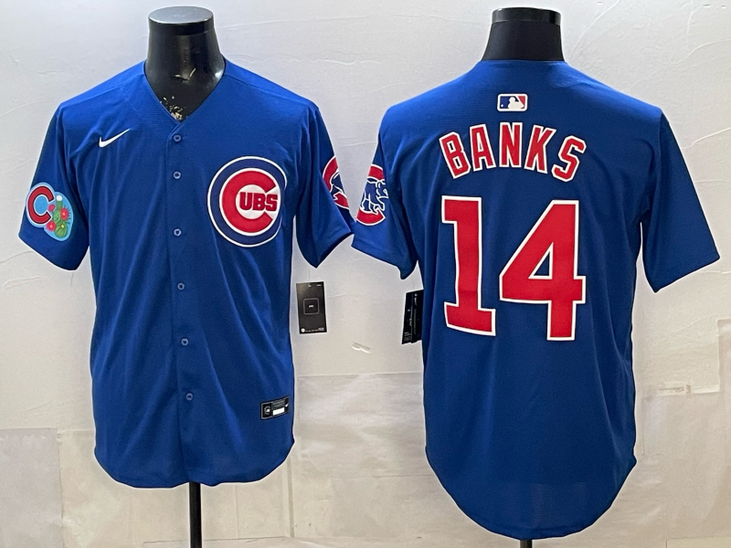 Men 2026 Chicago Cubs #14 Banks Blue Game Nike MLB Jersey 2603001